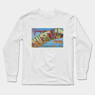 Greetings from Bluefield, West Virginia - Vintage Large Letter Postcard Long Sleeve T-Shirt